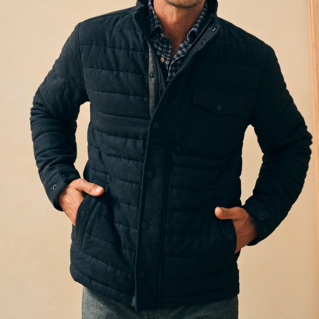 Nwot Faherty Men's Teton Valley Jacket - Charcoal Heather Large